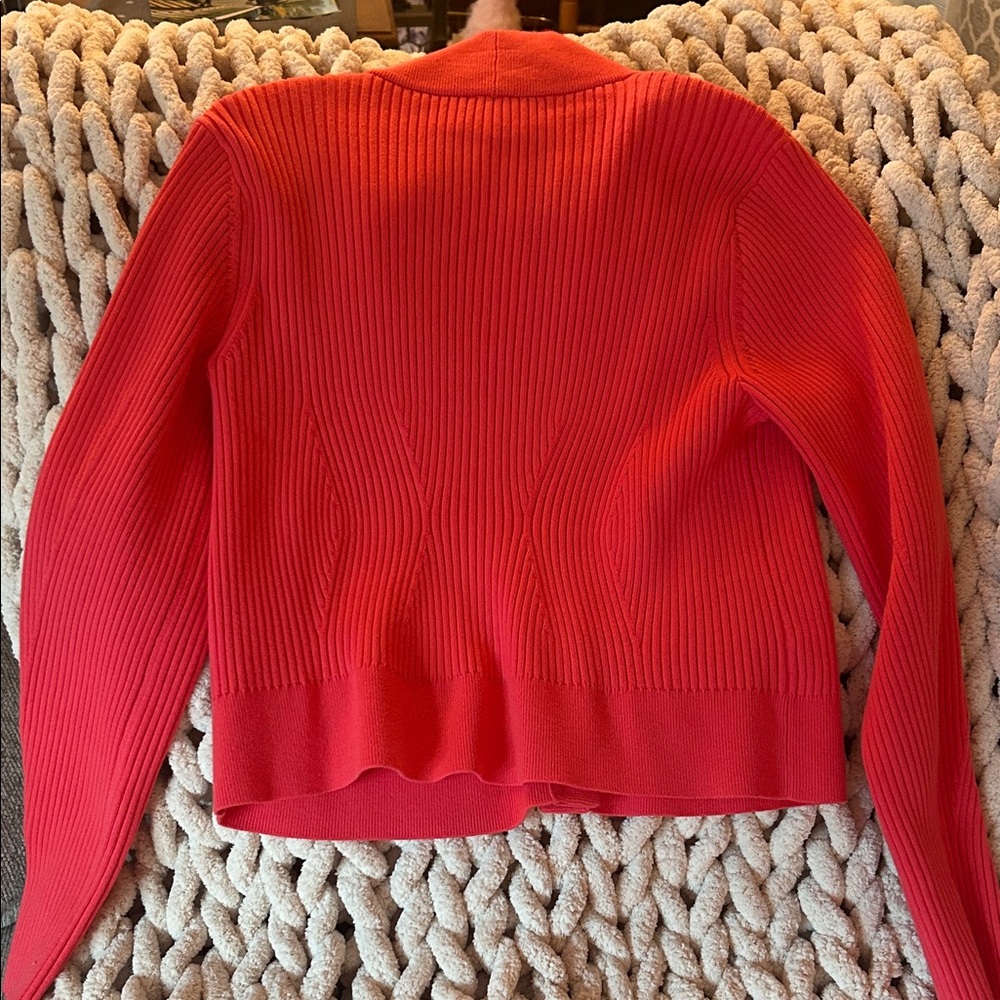 CAbi Vibrant Red Ribbed Cardigan - Picture 4 of 5